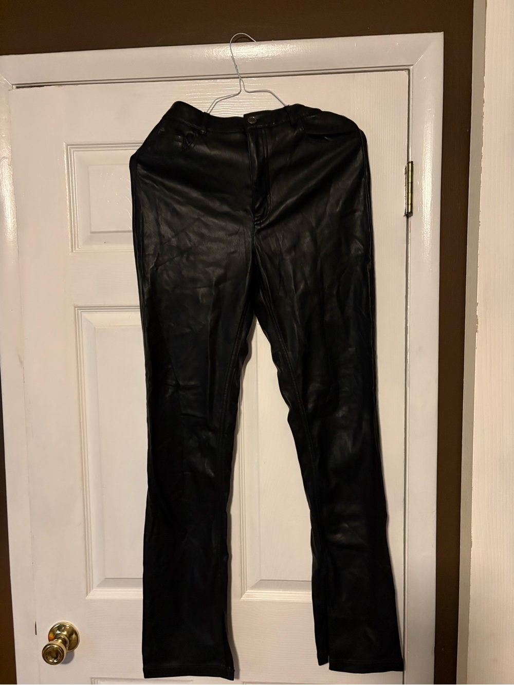 Zara Black Faux Leather Pants